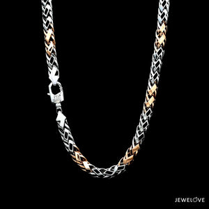 Jewelove™ Chains Men of Platinum | 5mm Rose Gold Fusion Chain for Men JL PT CH 1311