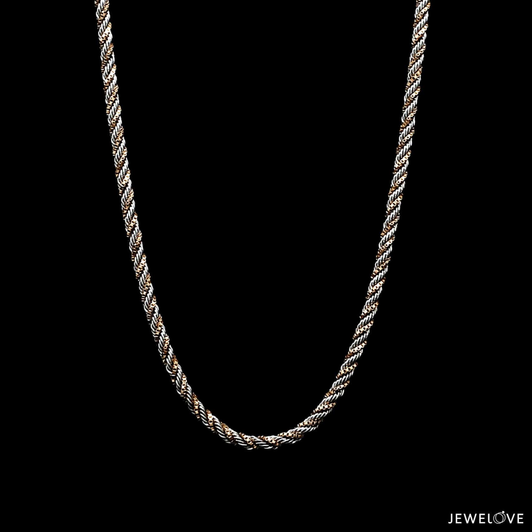 Jewelove™ Chains Men of Platinum | 5mm Rose Gold Fusion Rope Chain for Men JL PT CH 1309