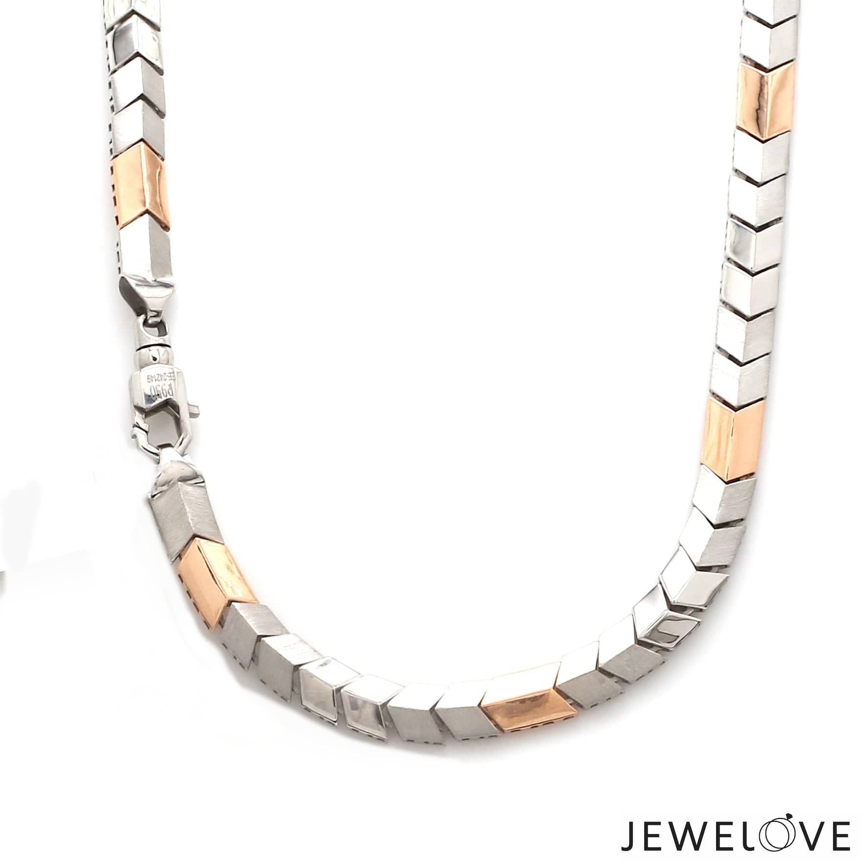 Jewelove™ Chains Men of Platinum | 6.25mm Matte & Hi-Polish Rose Gold Heavy Chain for Men JL PT CH 1333