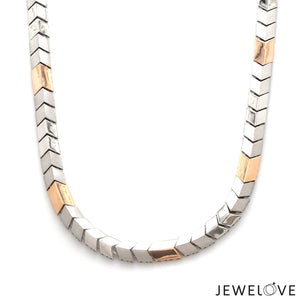 Jewelove™ Chains Men of Platinum | 6.25mm Matte & Hi-Polish Rose Gold Heavy Chain for Men JL PT CH 1333