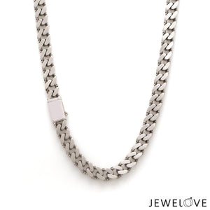 Jewelove™ Chains Men of Platinum | 6mm Platinum Cuban Chain with Brush Finish for Men JL PT CH 1329