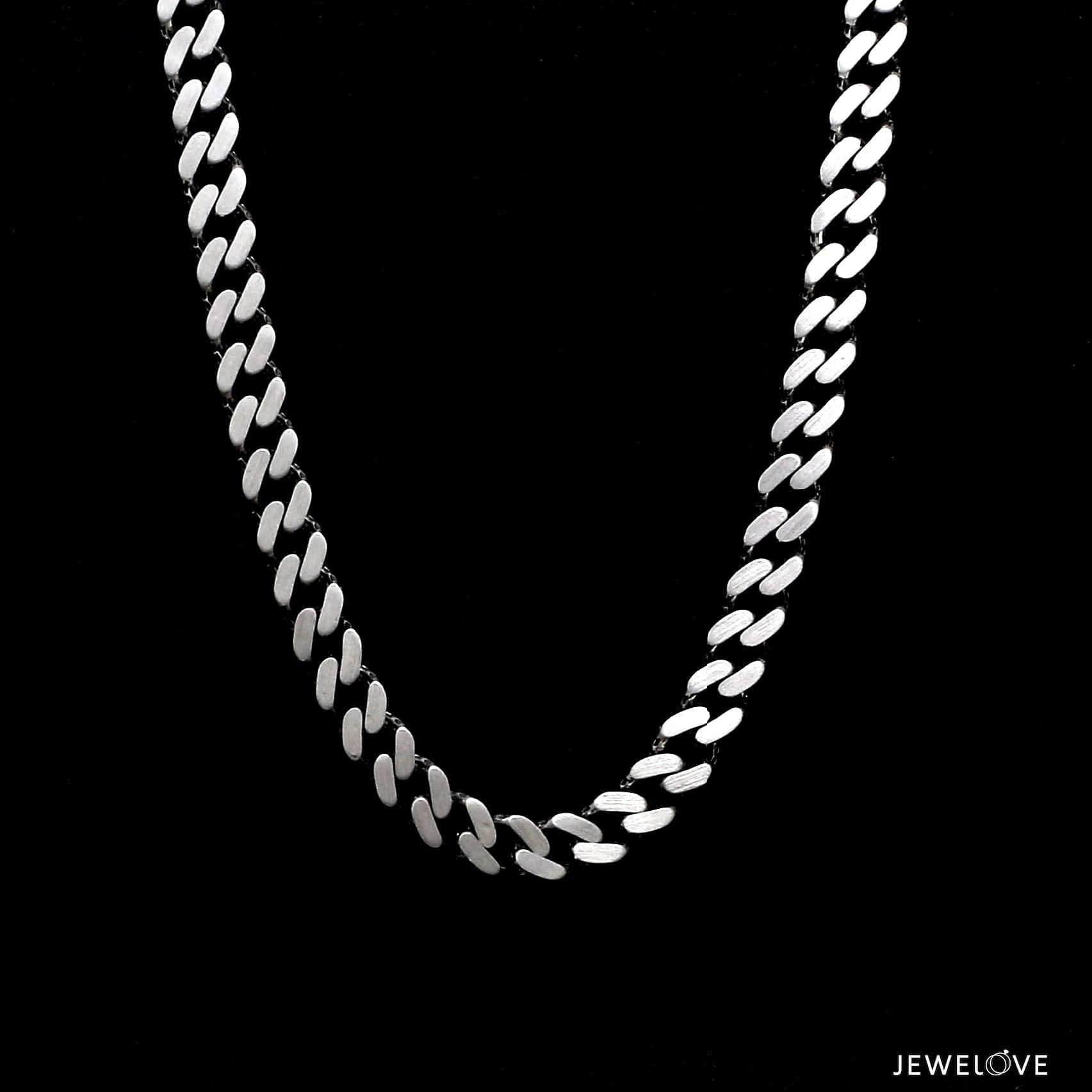 Jewelove™ Chains Men of Platinum | 6mm Platinum Cuban Chain with Brush Finish for Men JL PT CH 1329