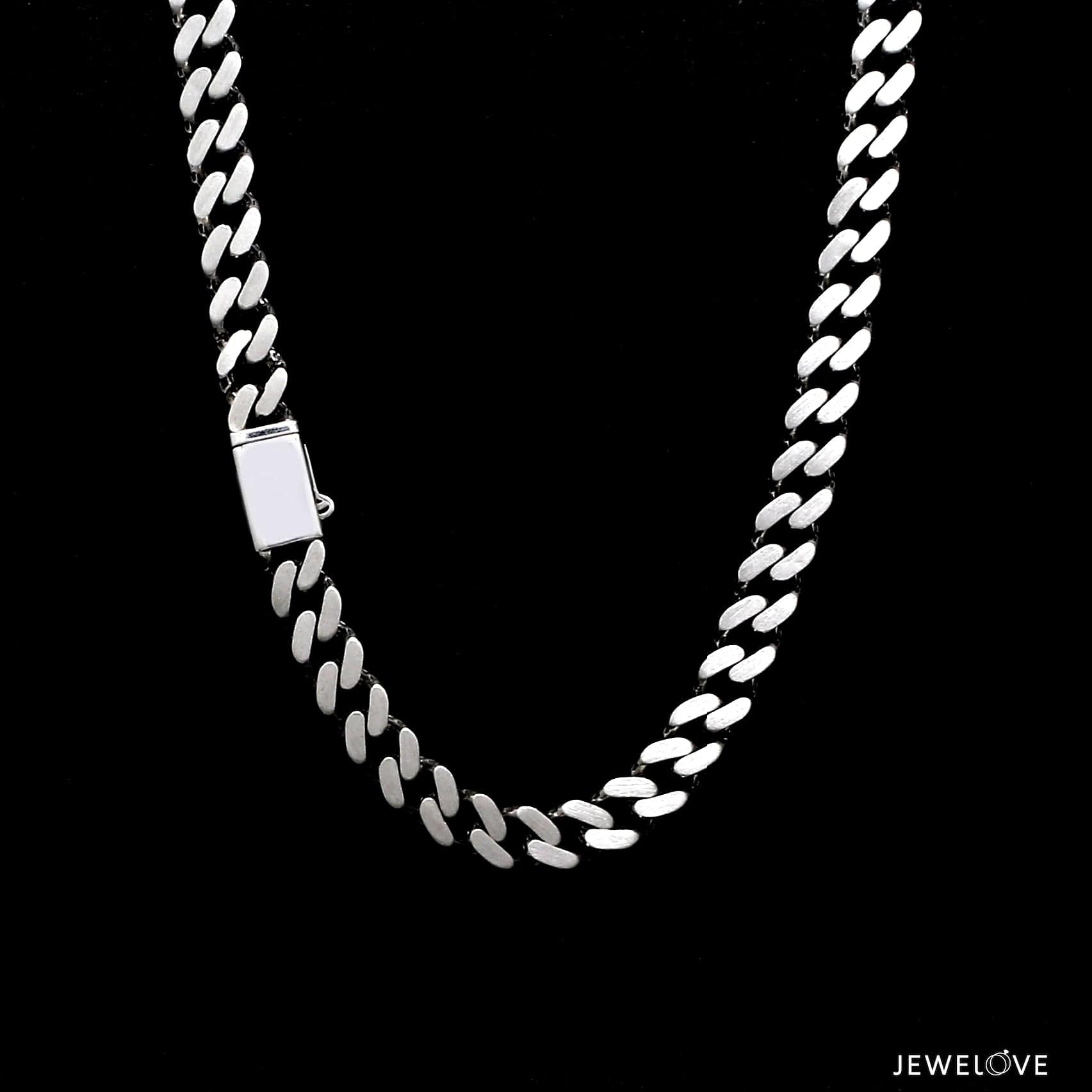 Jewelove™ Chains Men of Platinum | 6mm Platinum Cuban Chain with Brush Finish for Men JL PT CH 1329