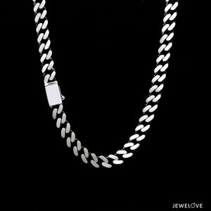 Jewelove™ Chains Men of Platinum | 6mm Platinum Cuban Chain with Brush Finish for Men JL PT CH 1329