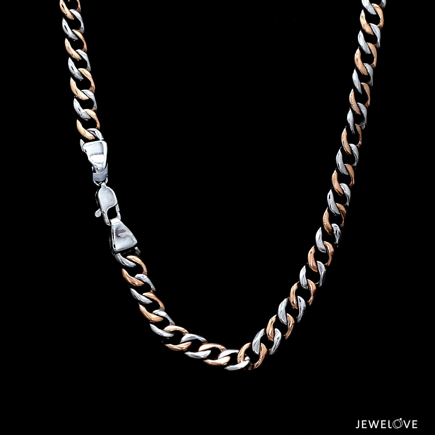 Jewelove™ Chains Men of Platinum | 6mm Platinum Rose Gold Heavy Chain for Men JL PT CH 1272-RG