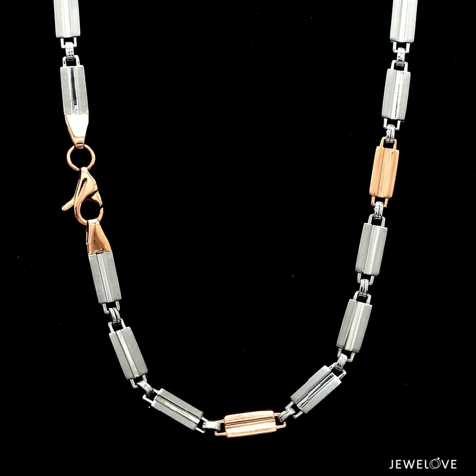 Jewelove™ Chains Men of Platinum | 6mm Platinum Rose Gold Heavy Chain with Matte Finish & Hi-Polish JL PT CH 1289