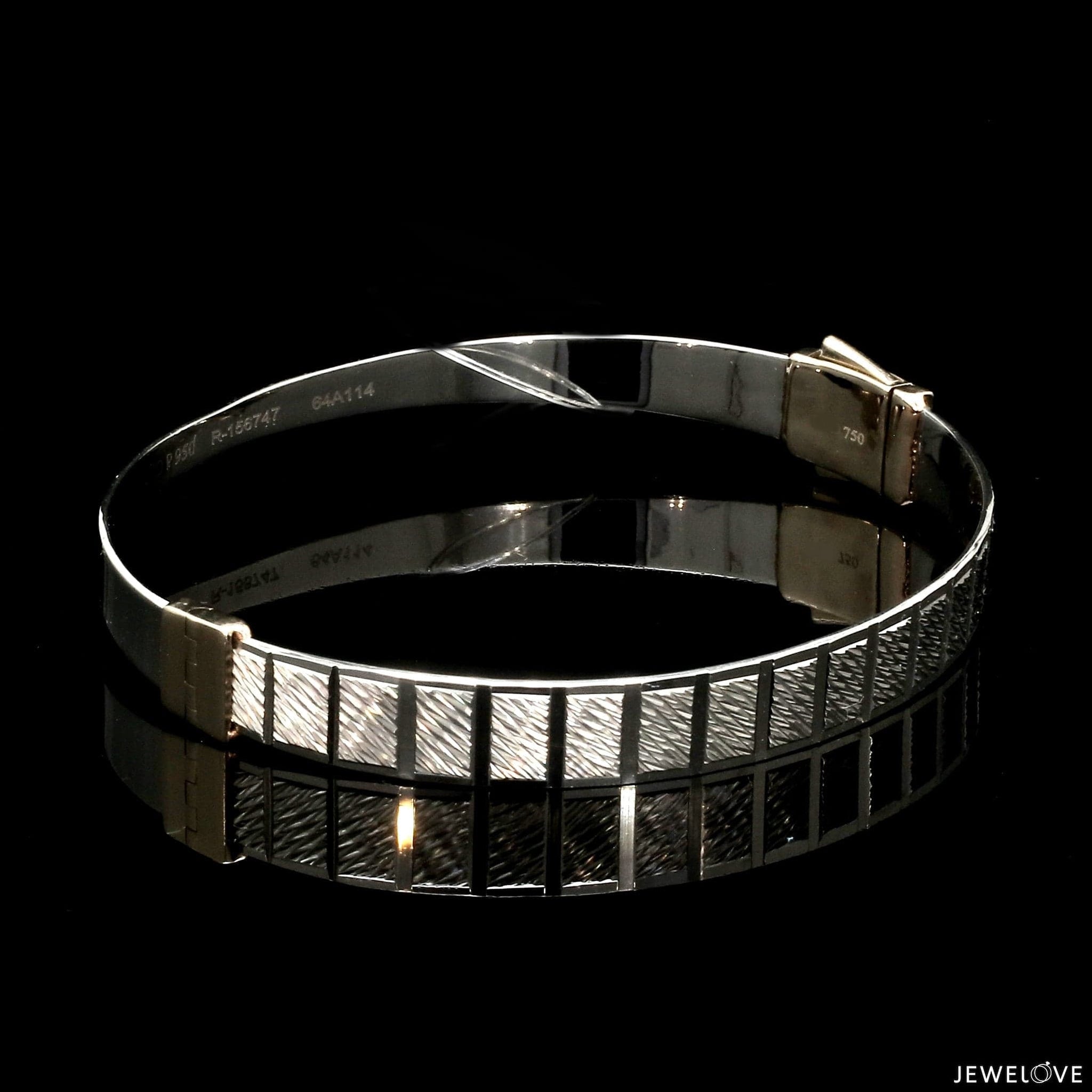 Jewelove™ Bangles & Bracelets Men of Platinum | 7.5mm Rose Gold Bracelet for Men JL PTB 1244