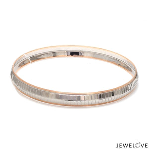 Jewelove™ Bangles & Bracelets Men of Platinum | 7.75mm Double Box Line Kada with Rose Gold for Men JL PTB 1241