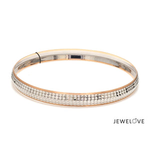 Jewelove™ Bangles & Bracelets Men of Platinum | 7.75mm Kada with Rose Gold for Men JL PTB 1240