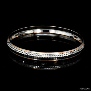 Jewelove™ Bangles & Bracelets Men of Platinum | 7.75mm Kada with Rose Gold for Men JL PTB 1240