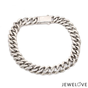 Jewelove™ Bangles & Bracelets Men of Platinum | 7.75mm Platinum Bracelet with Hi-Polish Finish for Men JL PTB 1256