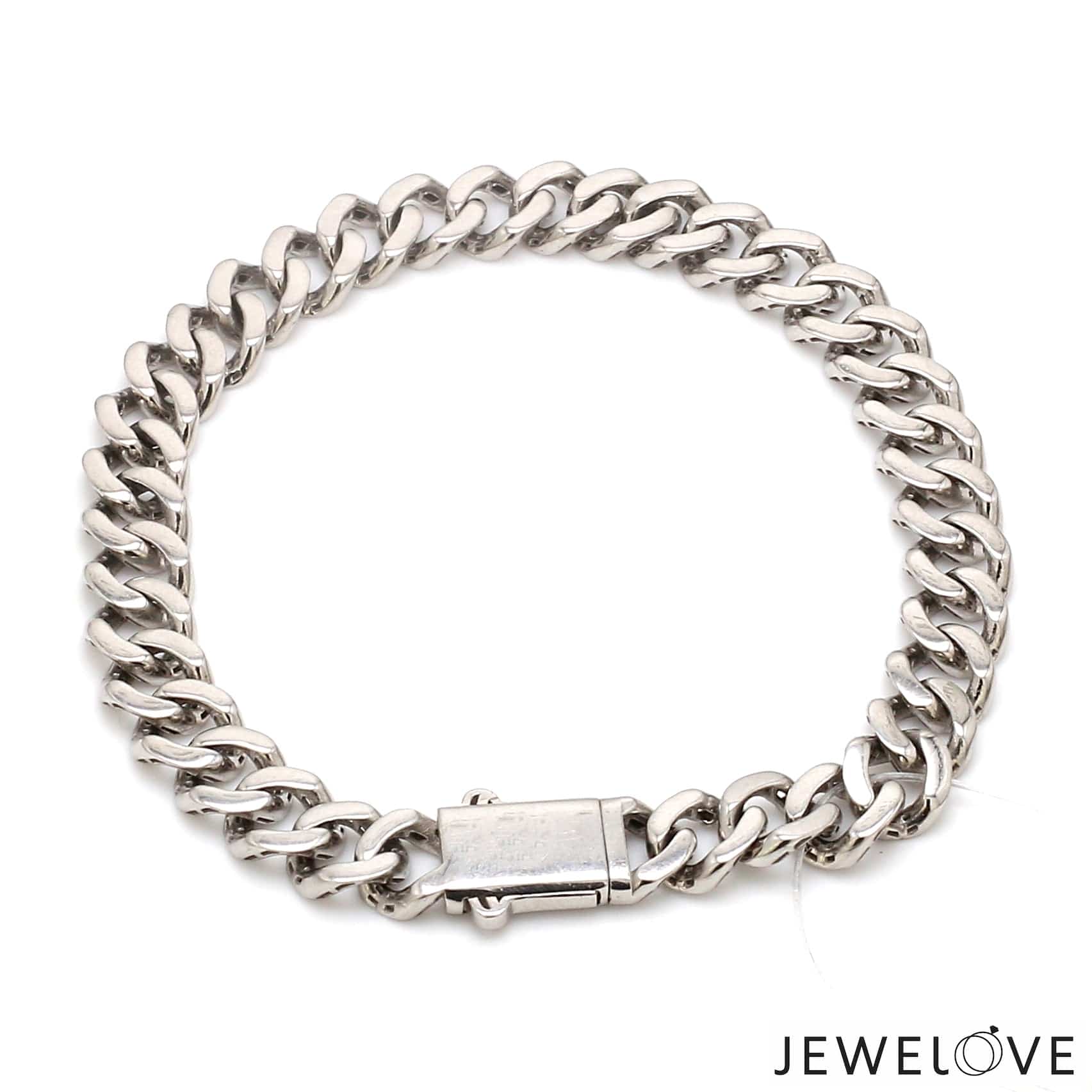 Jewelove™ Bangles & Bracelets Men of Platinum | 7.75mm Platinum Bracelet with Hi-Polish Finish for Men JL PTB 1256