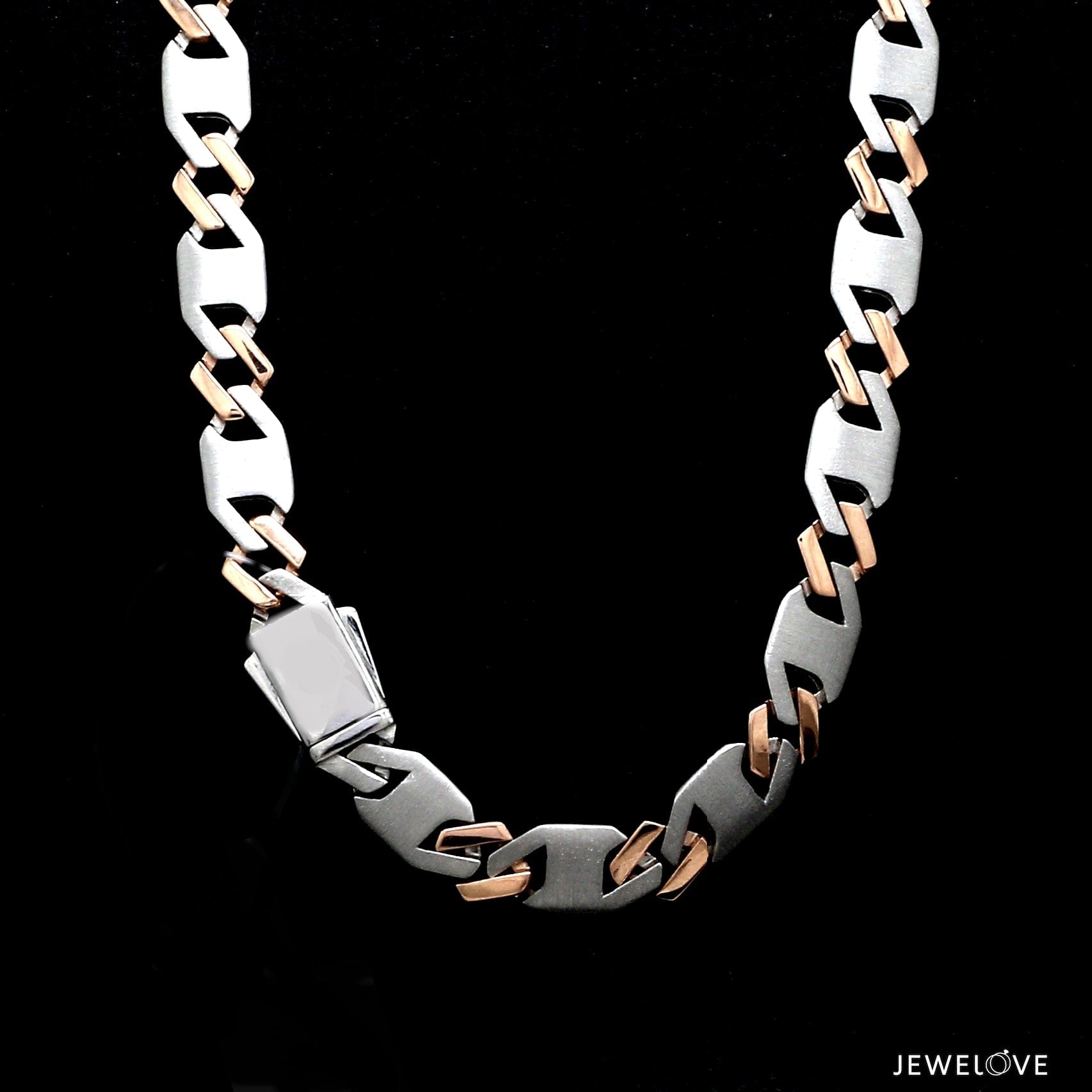 Jewelove™ Chains Men of Platinum | 7.75mm Platinum Rose Gold Heavy Chain for Men JL PT CH 1328