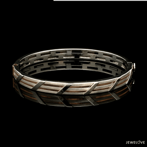 Jewelove™ Bangles & Bracelets Men of Platinum| 7mm Platinum & Rose Gold Bracelet for Men JL PTB 1209