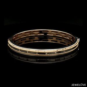 Jewelove™ Bangles & Bracelets Men of Platinum| 7mm Platinum & Rose Gold Bracelet for Men JL PTB 1215