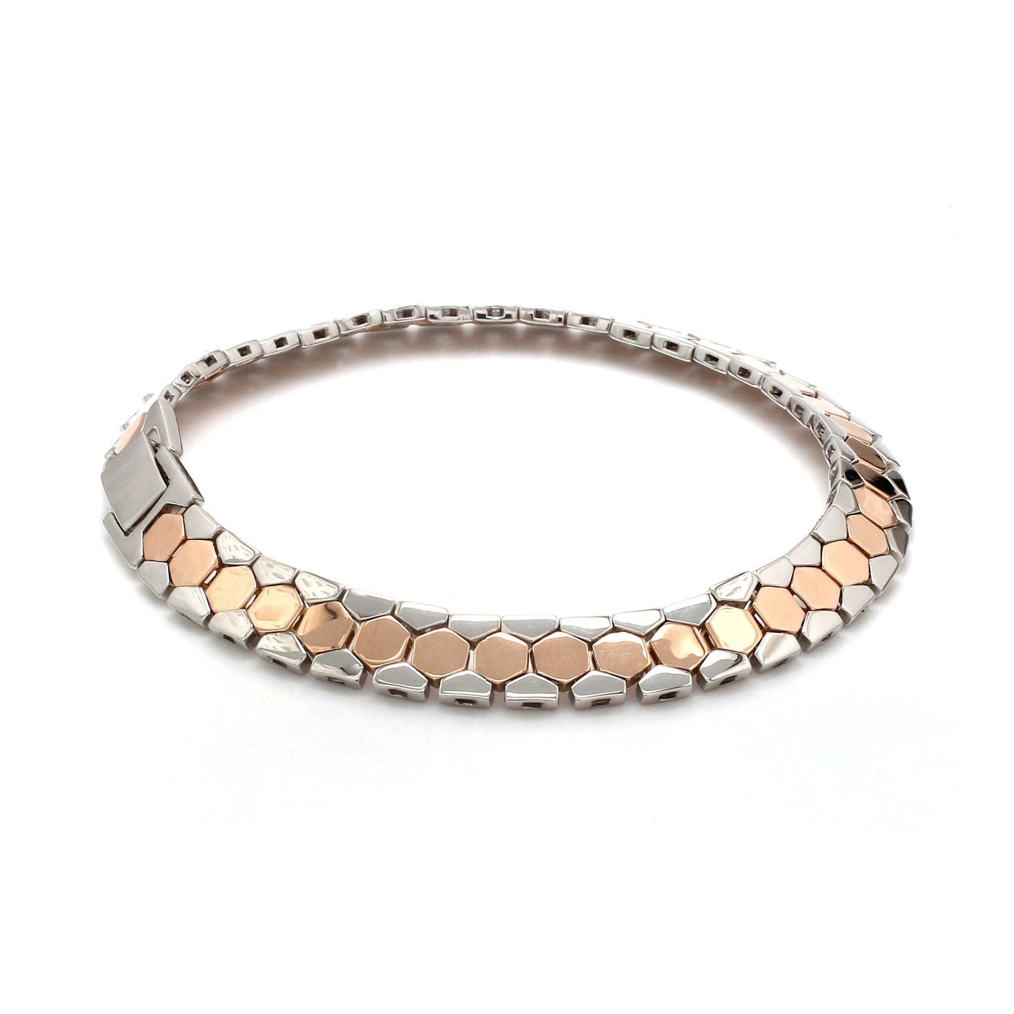 Jewelove™ Bangles & Bracelets Men of Platinum | 8.5mm Platinum & Rose Gold Bracelet for Men JL PTB 1282