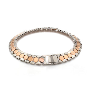 Jewelove™ Bangles & Bracelets Men of Platinum | 8.5mm Platinum & Rose Gold Bracelet for Men JL PTB 1282