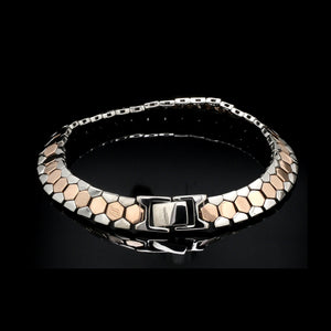 Jewelove™ Bangles & Bracelets Men of Platinum | 8.5mm Platinum & Rose Gold Bracelet for Men JL PTB 1282