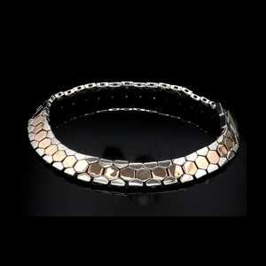 Jewelove™ Bangles & Bracelets Men of Platinum | 8.5mm Platinum & Rose Gold Bracelet for Men JL PTB 1282