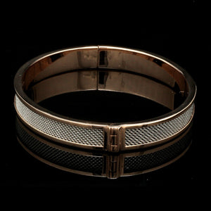 Jewelove™ Bangles & Bracelets Men of Platinum | 8mm Bracelet with Rose Gold for Men JL PTB 1237