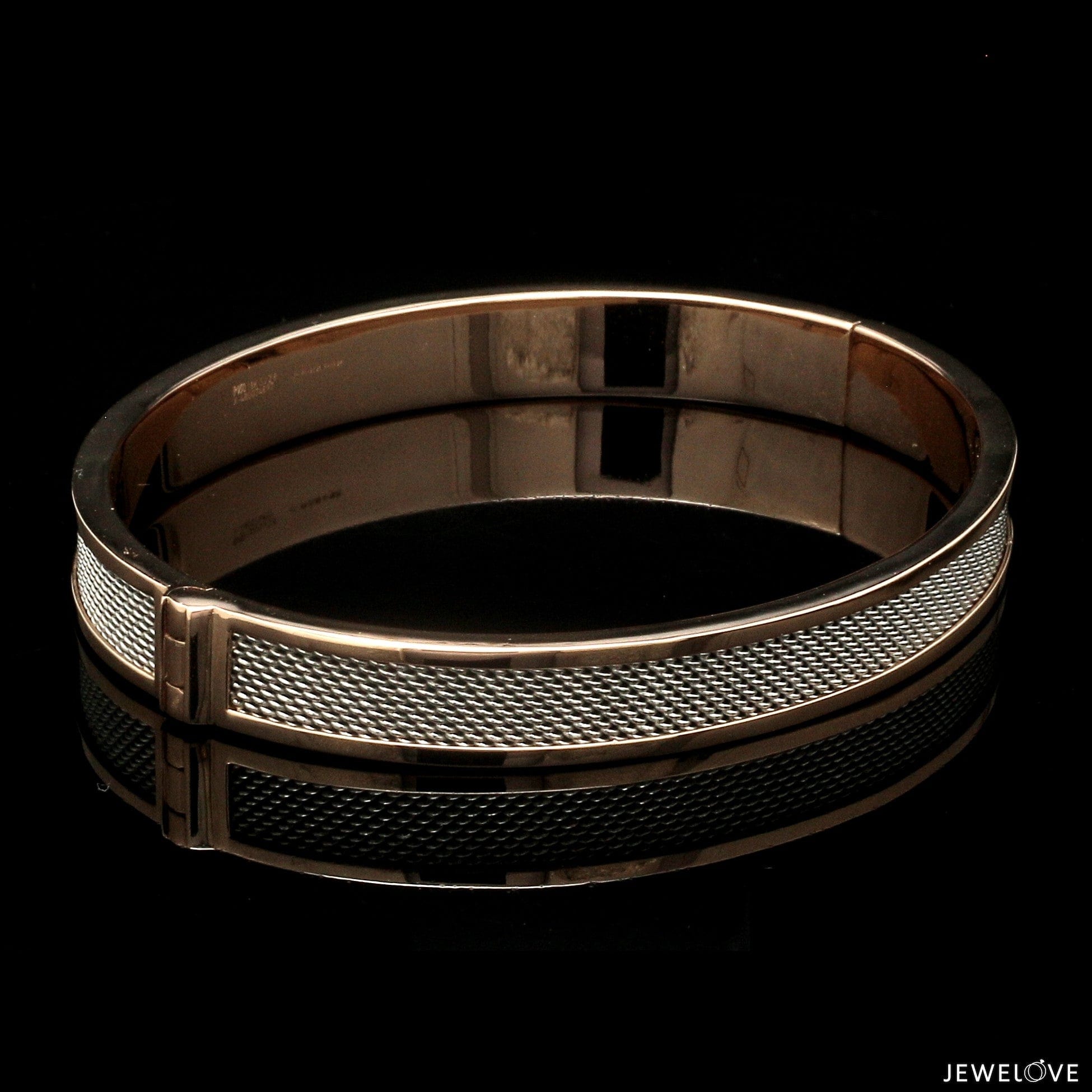 Jewelove™ Bangles & Bracelets Men of Platinum | 8mm Bracelet with Rose Gold for Men JL PTB 1237