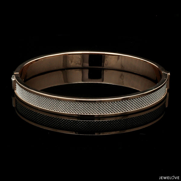 Jewelove™ Bangles & Bracelets Men of Platinum | 8mm Bracelet with Rose Gold for Men JL PTB 1237