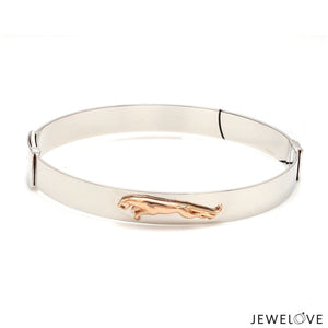 Jewelove™ Bangles & Bracelets Men of Platinum | 8mm Bracelet with Rose Gold Jaguar for Men JL PTB 1242