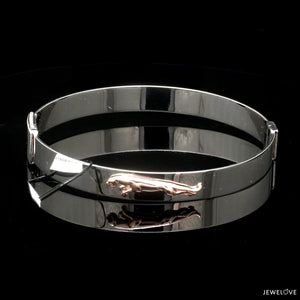 Jewelove™ Bangles & Bracelets Men of Platinum | 8mm Bracelet with Rose Gold Jaguar for Men JL PTB 1242