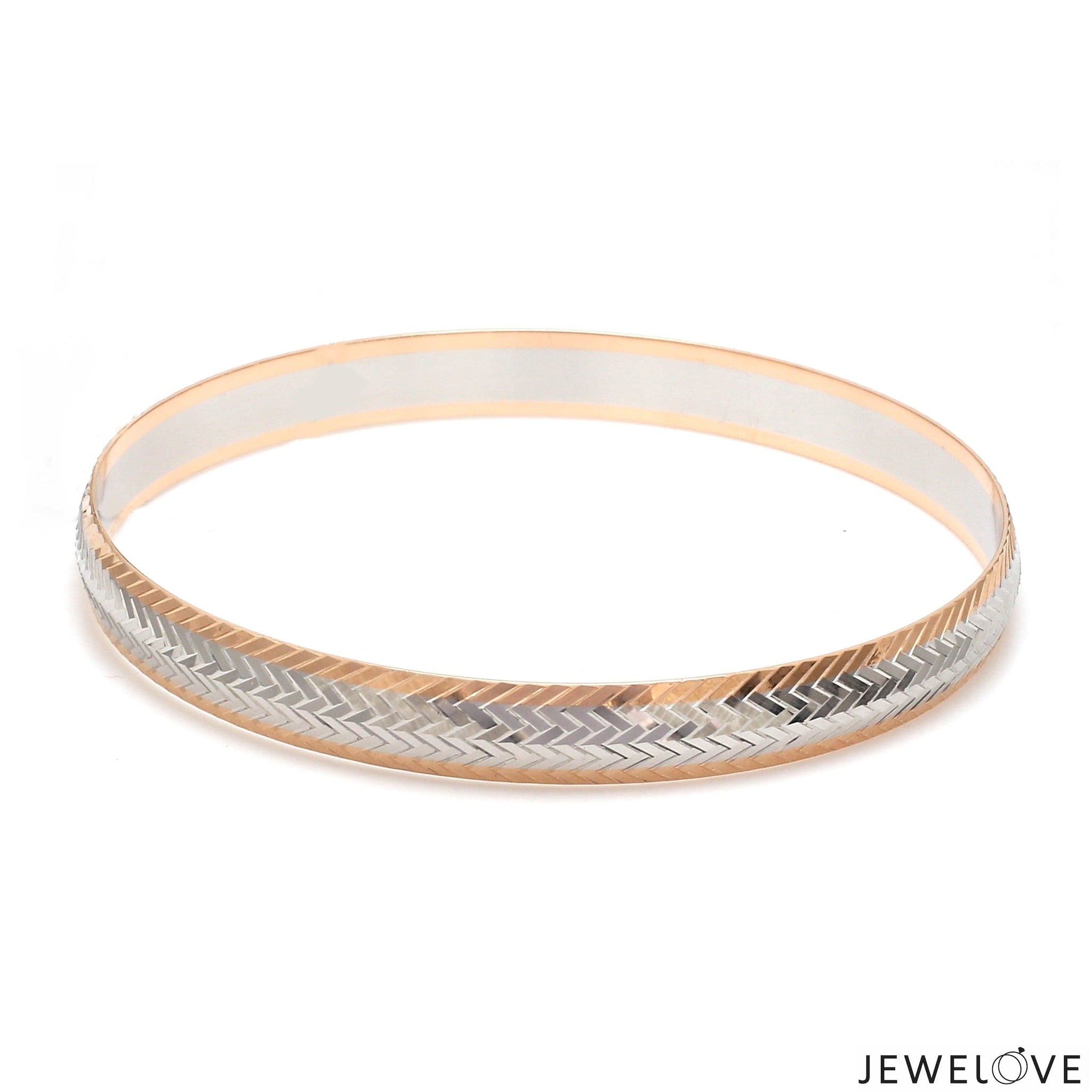 Jewelove™ Bangles & Bracelets Men of Platinum | 8mm Kada with Rose Gold for Men JL PTB 1239