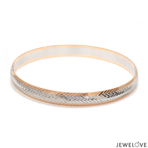 Jewelove™ Bangles & Bracelets Men of Platinum | 8mm Kada with Rose Gold for Men JL PTB 1239