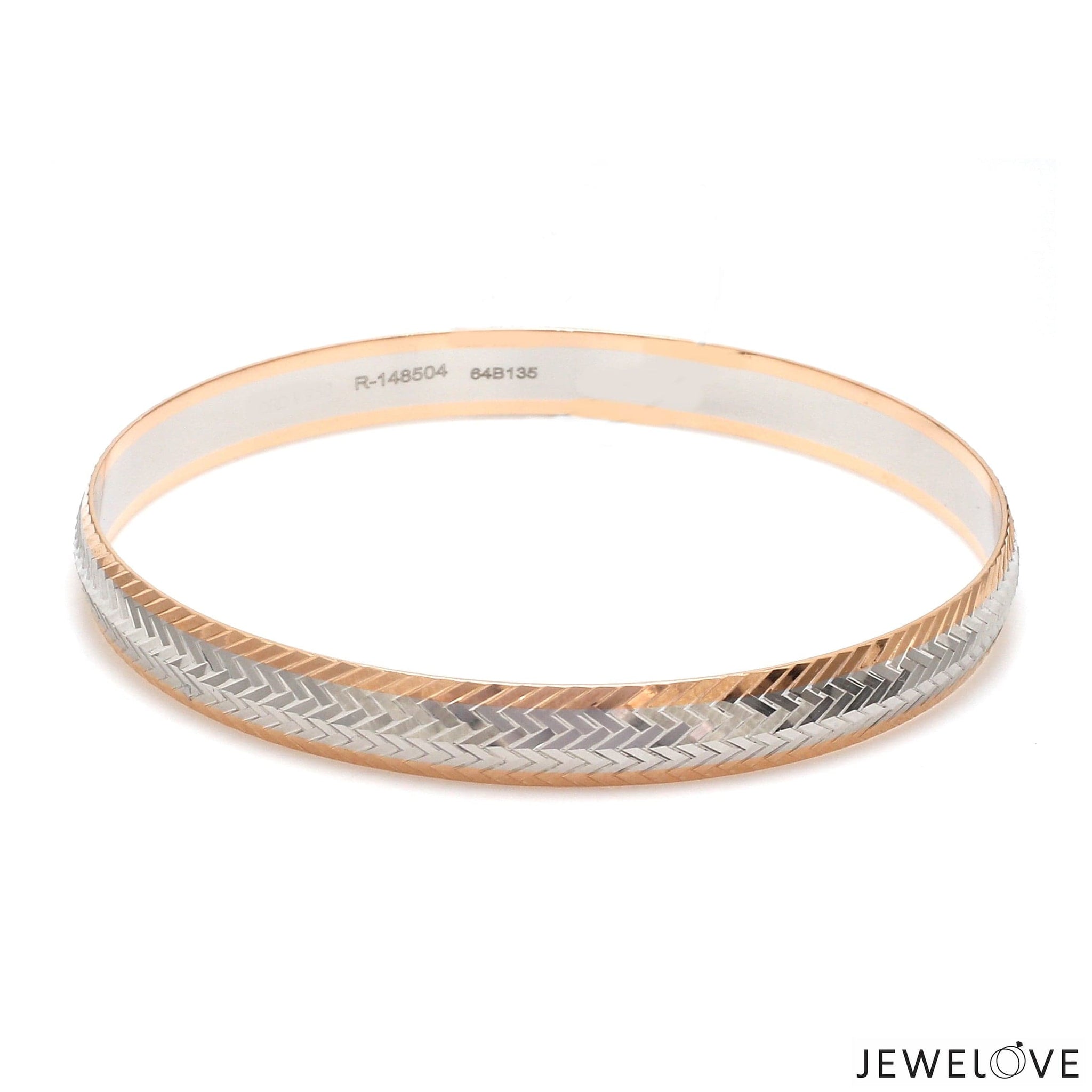 Jewelove™ Bangles & Bracelets Men of Platinum | 8mm Kada with Rose Gold for Men JL PTB 1239