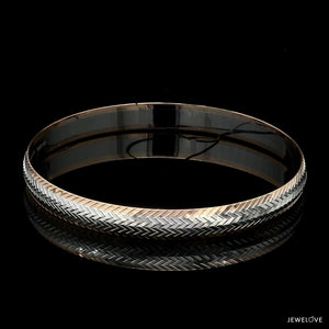 Jewelove™ Bangles & Bracelets Men of Platinum | 8mm Kada with Rose Gold for Men JL PTB 1239