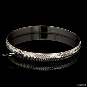 Jewelove™ Bangles & Bracelets Men of Platinum | 8mm Kada with Rose Gold for Men JL PTB 1239