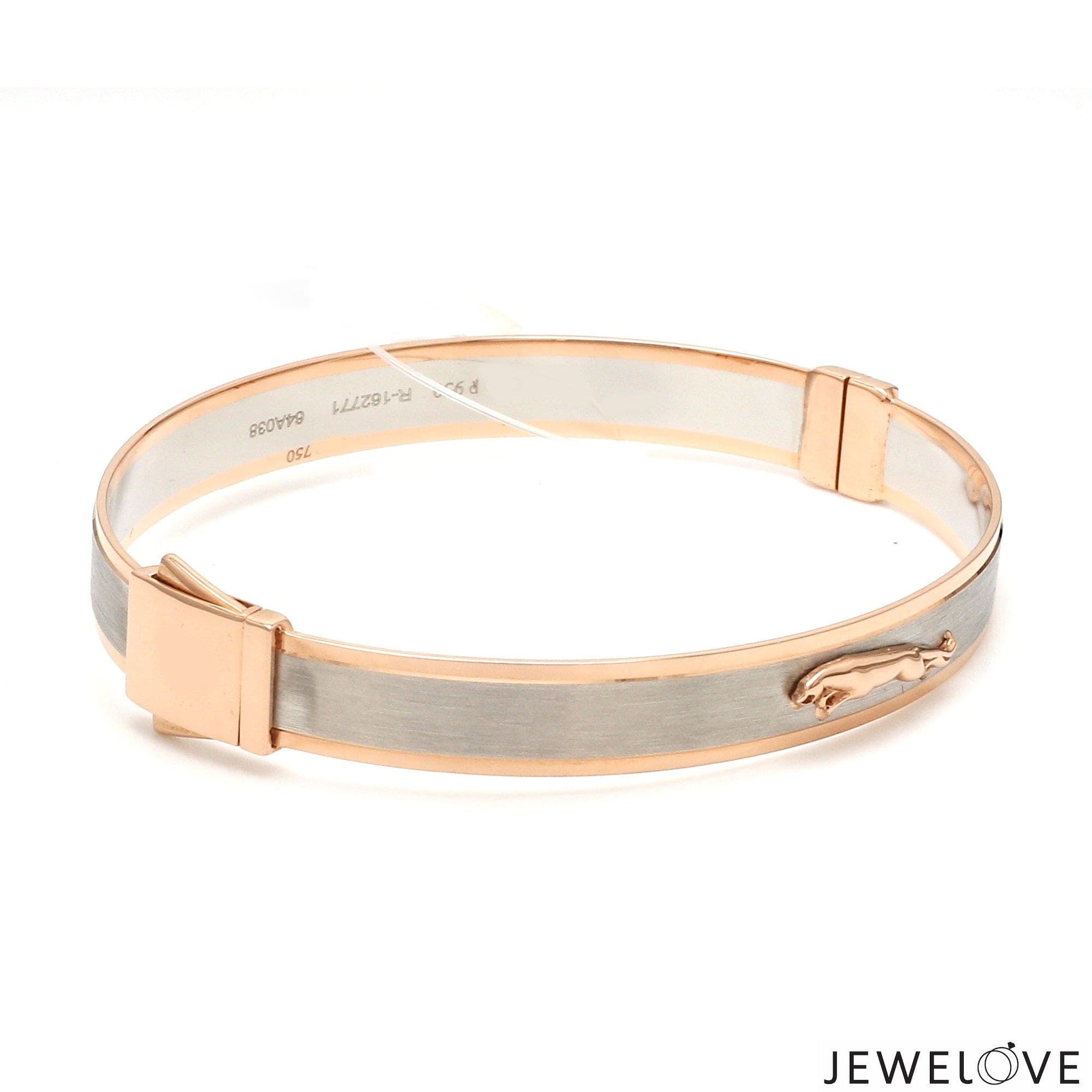 Jewelove™ Bangles & Bracelets Men of Platinum | 8mm Rose Gold Jaguar Bracelet with Brush Finish for Men JL PTB 1243