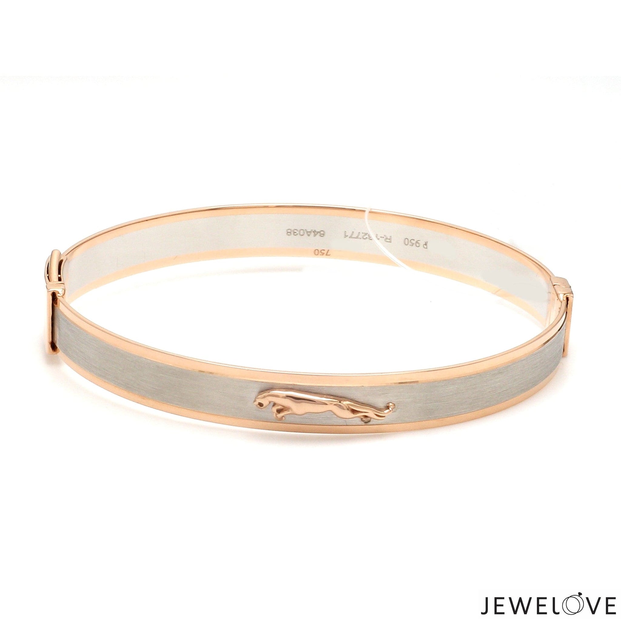 Jewelove™ Bangles & Bracelets Men of Platinum | 8mm Rose Gold Jaguar Bracelet with Brush Finish for Men JL PTB 1243