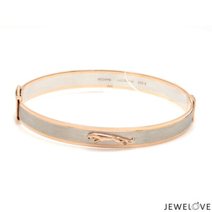 Jewelove™ Bangles & Bracelets Men of Platinum | 8mm Rose Gold Jaguar Bracelet with Brush Finish for Men JL PTB 1243