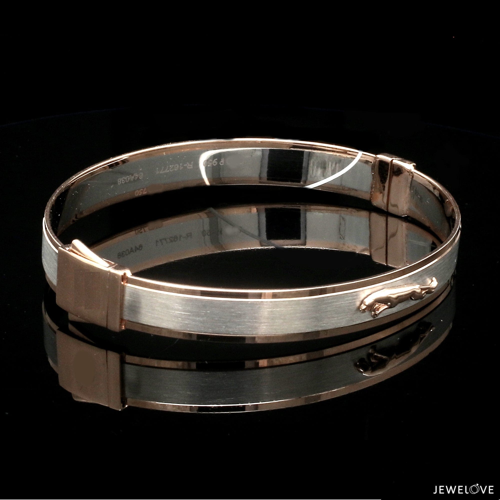 Jewelove™ Bangles & Bracelets Men of Platinum | 8mm Rose Gold Jaguar Bracelet with Brush Finish for Men JL PTB 1243