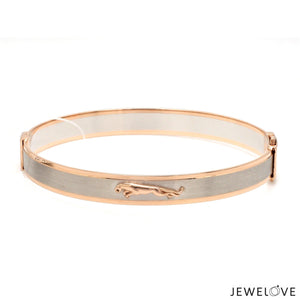 Jewelove™ Bangles & Bracelets Men of Platinum | 8mm Rose Gold Jaguar Bracelet with Brush Finish for Men JL PTB 1243