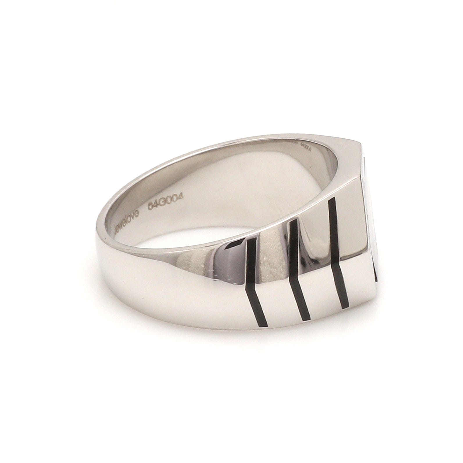 Jewelove™ Rings Men's band only Men of Platinum | Black Enamel Ring for Men JL PT 1310-A