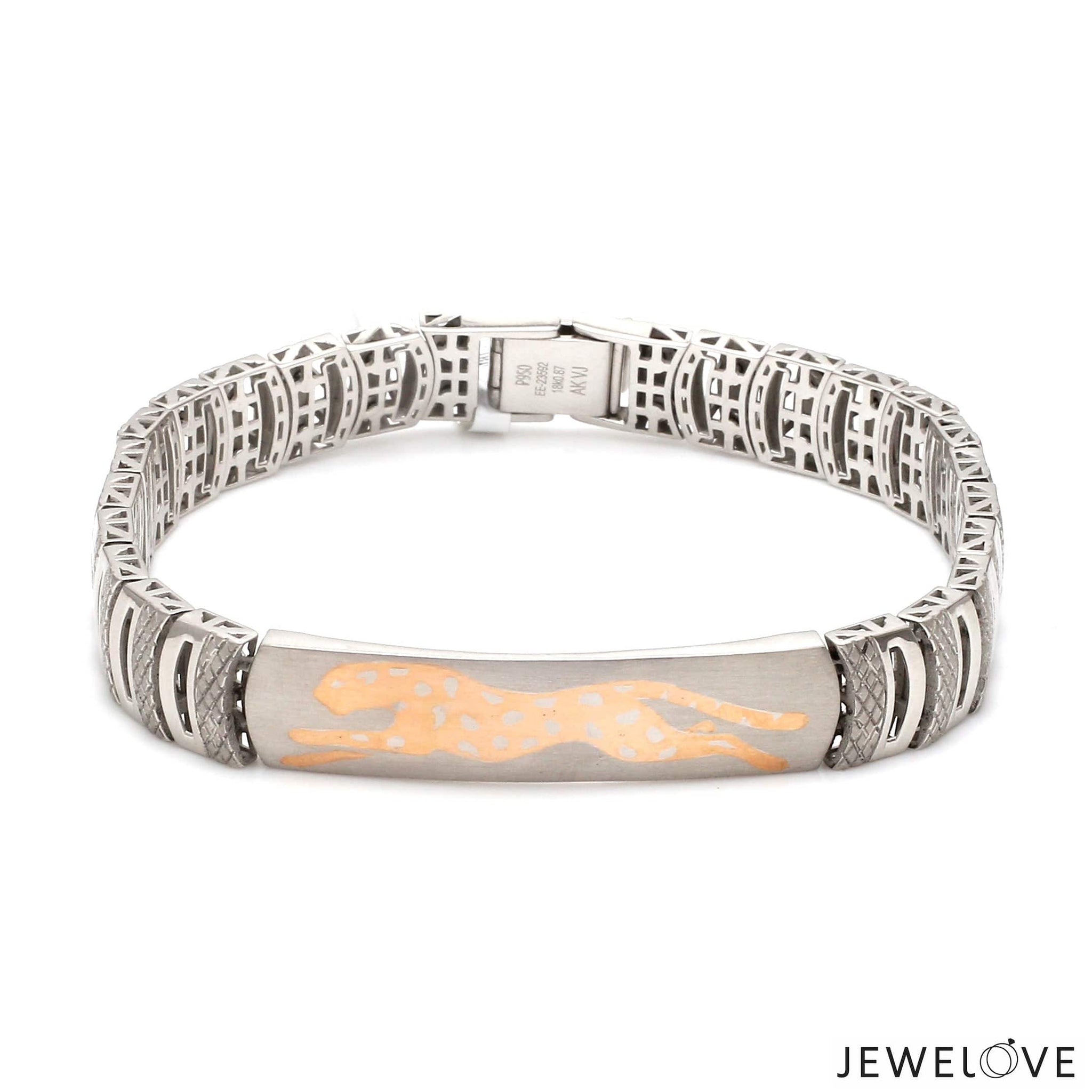 Jewelove™ Bangles & Bracelets Men of Platinum | Bracelet for Men with Rose Gold Jaguar JL PTB 1258