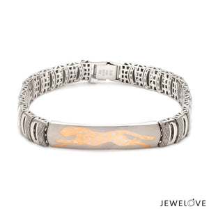 Jewelove™ Bangles & Bracelets Men of Platinum | Bracelet for Men with Rose Gold Jaguar JL PTB 1258