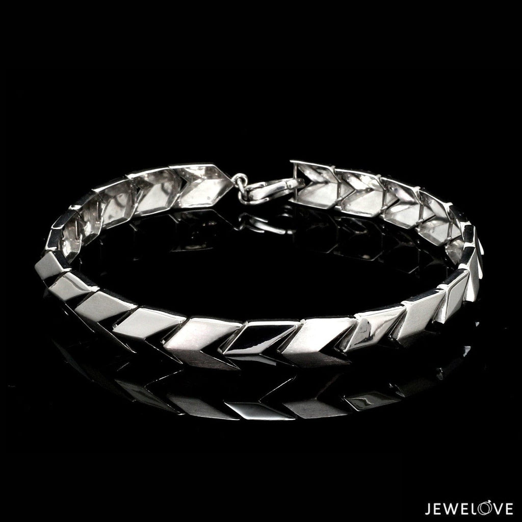 Jewelove™ Bangles & Bracelets Men of Platinum | Bracelet with Matte Finish & Hi-Polish for Men JL PTB 1212