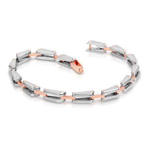 Jewelove™ Bangles & Bracelets Men of Platinum | Bracelet with Rose Gold for Men JL PTB 785