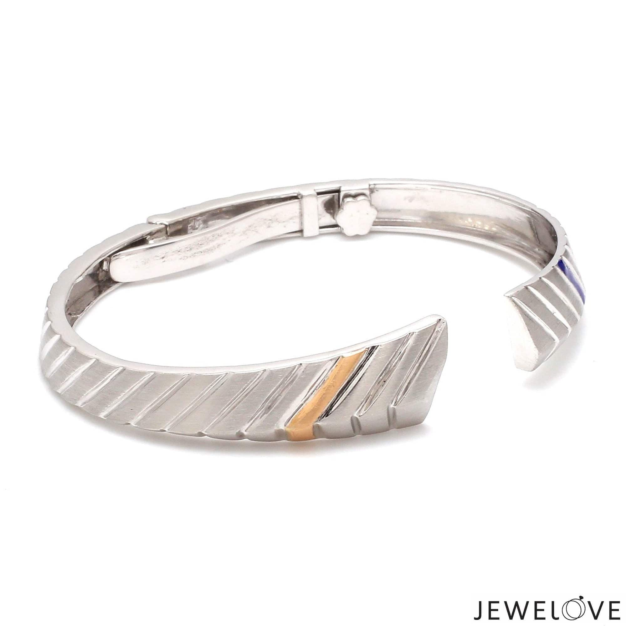 Jewelove™ Bangles & Bracelets Men of Platinum | Bracelet with Rose Gold for Men JL PTB 787