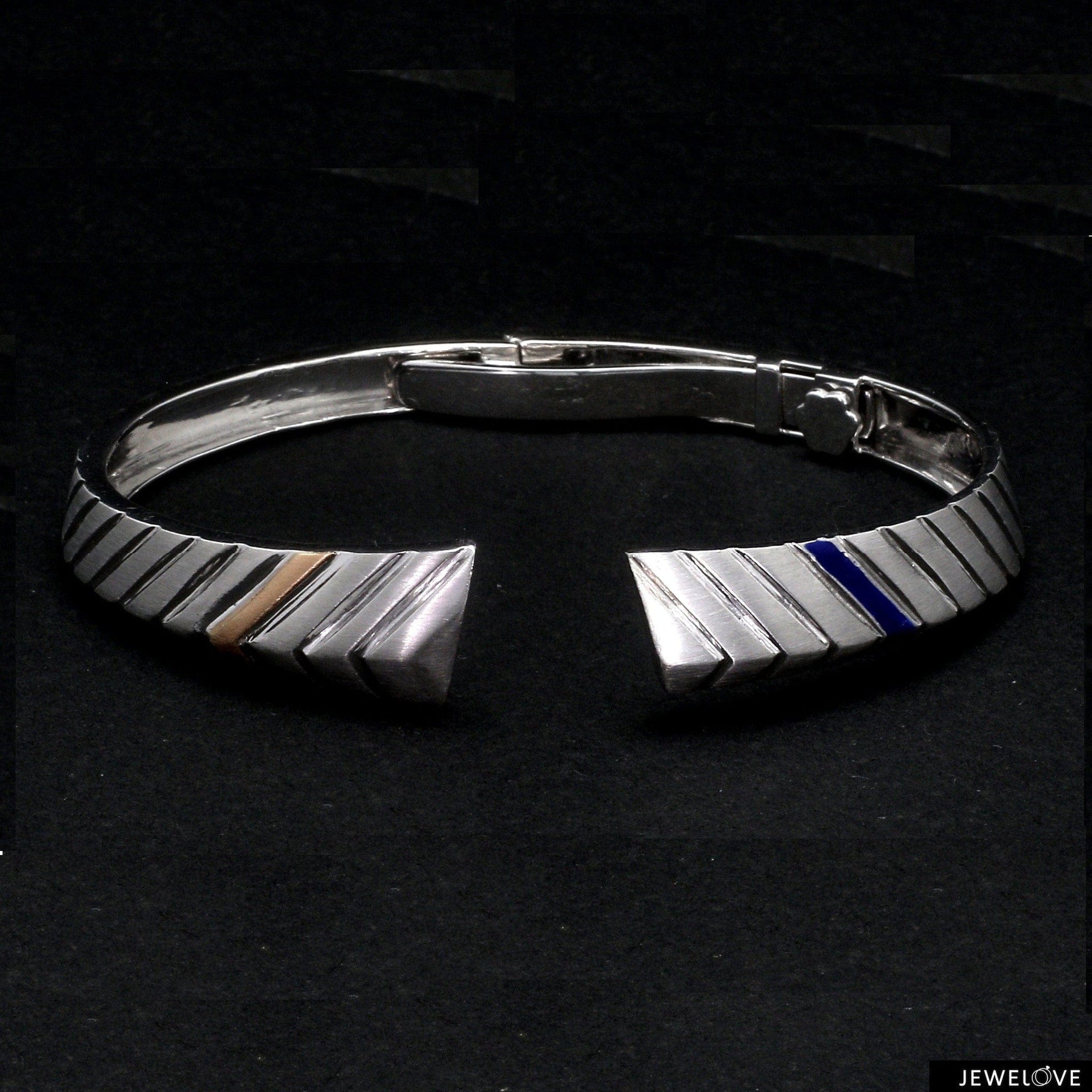 Jewelove™ Bangles & Bracelets Men of Platinum | Bracelet with Rose Gold for Men JL PTB 787