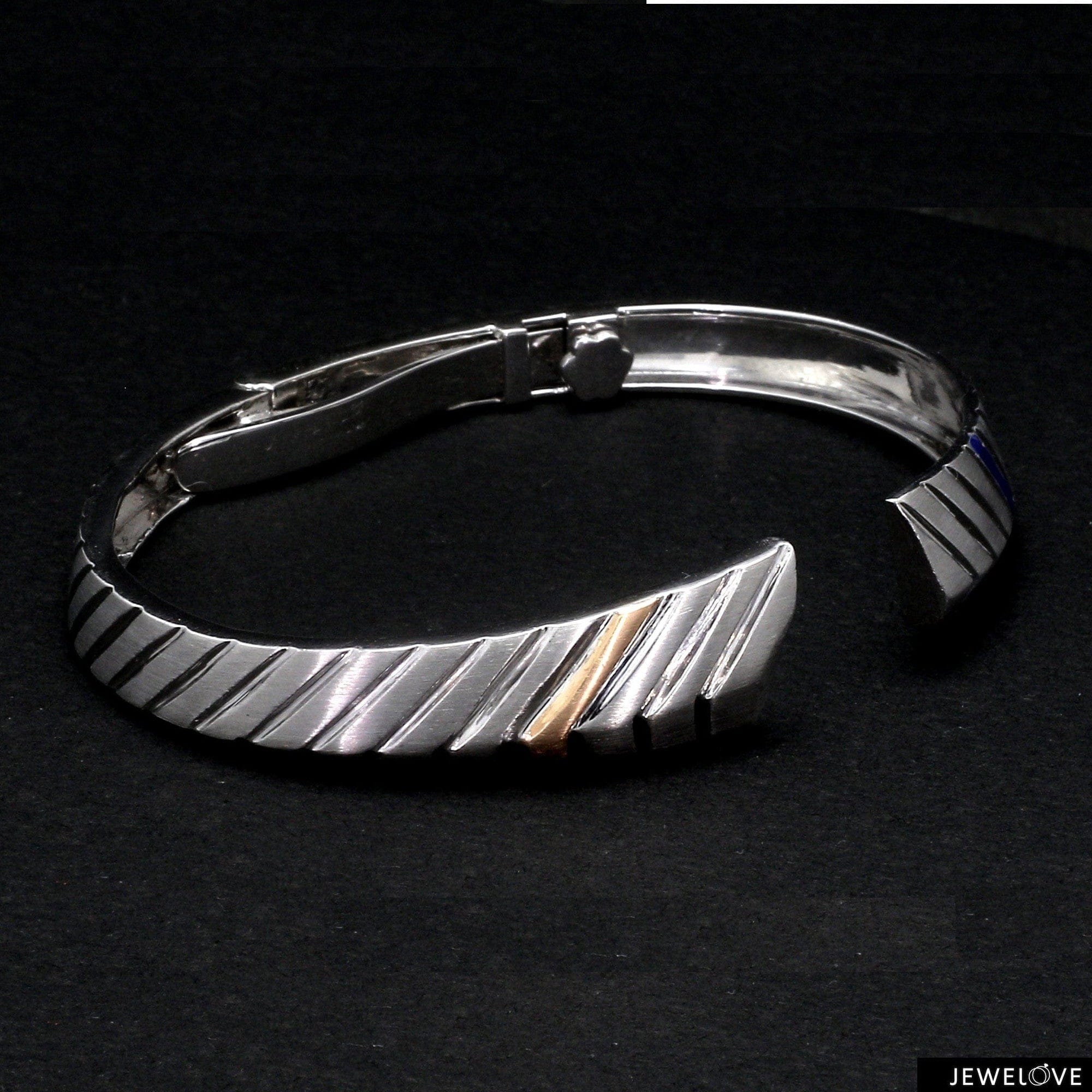 Jewelove™ Bangles & Bracelets Men of Platinum | Bracelet with Rose Gold for Men JL PTB 787