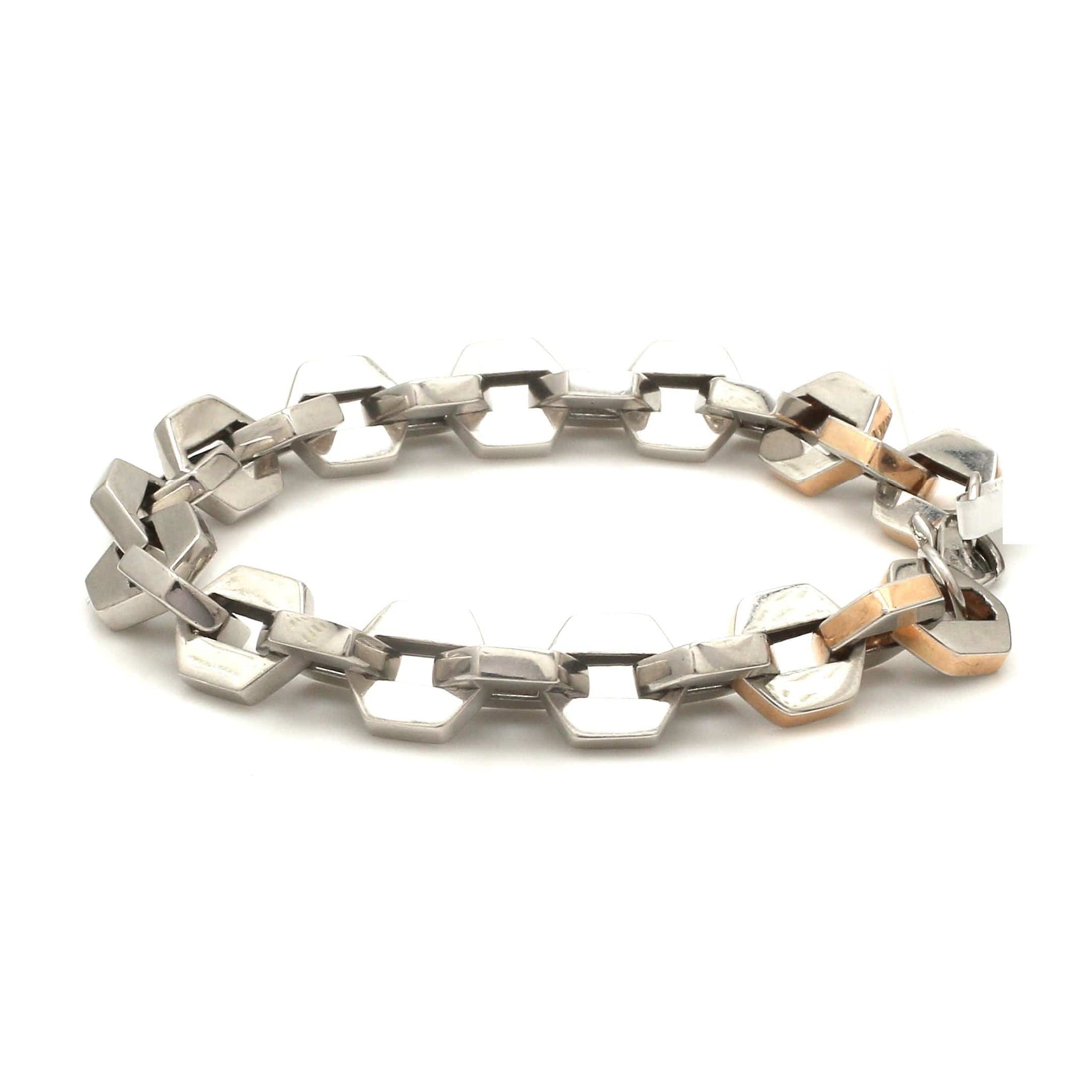 Jewelove™ Bangles & Bracelets Men of Platinum | Designer Bracelet with Rose Gold for Men JL PTB 1190