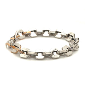 Jewelove™ Bangles & Bracelets Men of Platinum | Designer Bracelet with Rose Gold for Men JL PTB 1190