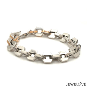 Jewelove™ Bangles & Bracelets Men of Platinum | Designer Bracelet with Rose Gold for Men JL PTB 1190