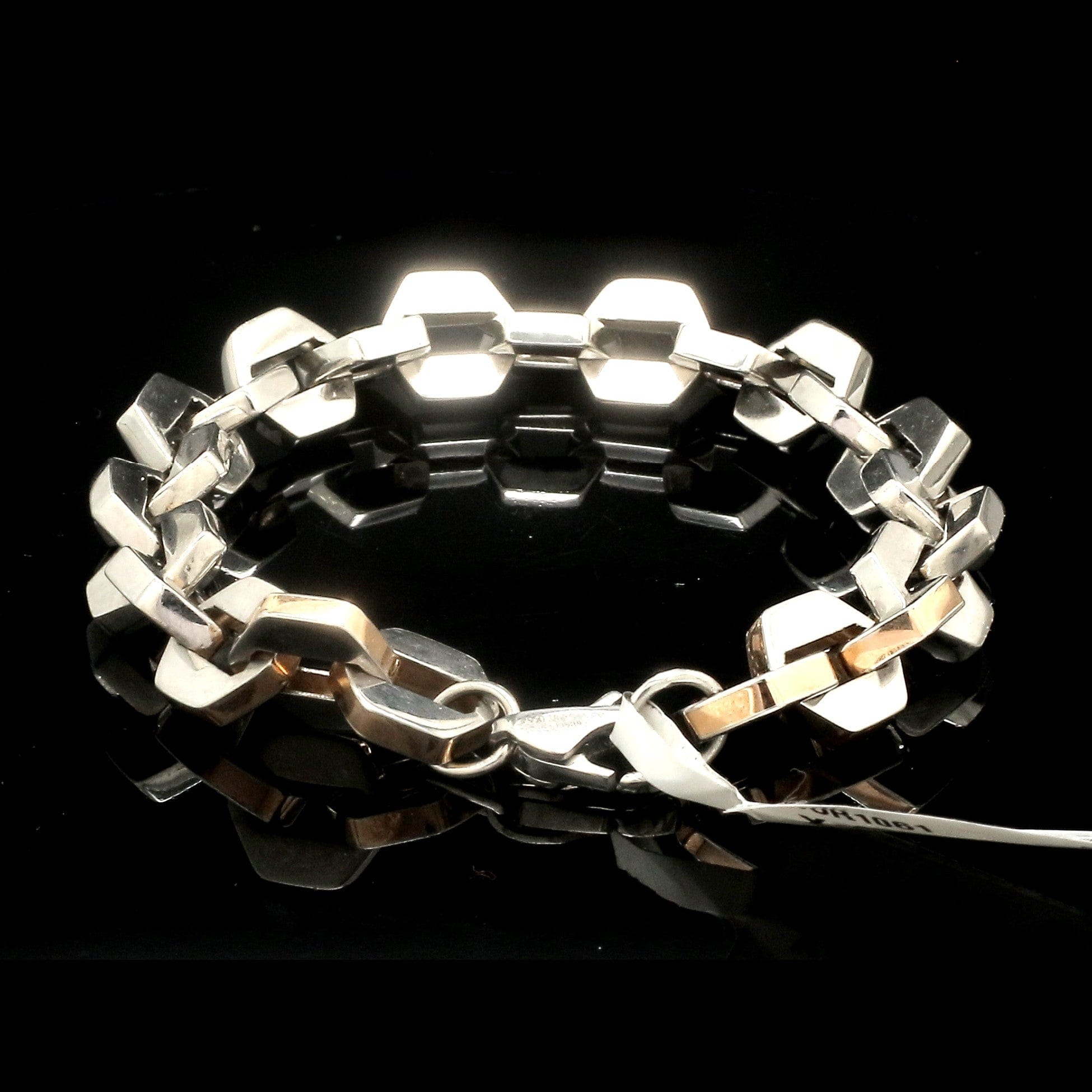 Jewelove™ Bangles & Bracelets Men of Platinum | Designer Bracelet with Rose Gold for Men JL PTB 1190